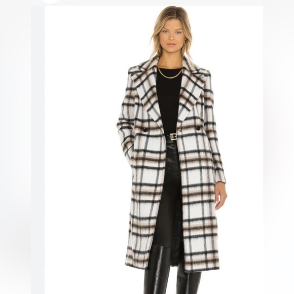 Mackage Sienna Women's Plaid Wool Blend Coat Jacket Size L-XL